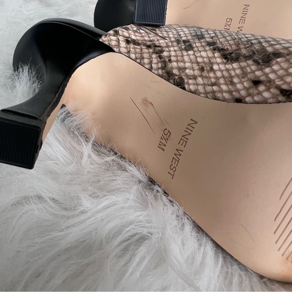 Nine West Snake Skin Vegan Leather Mule Heels 5.5 - Picture 6 of 6